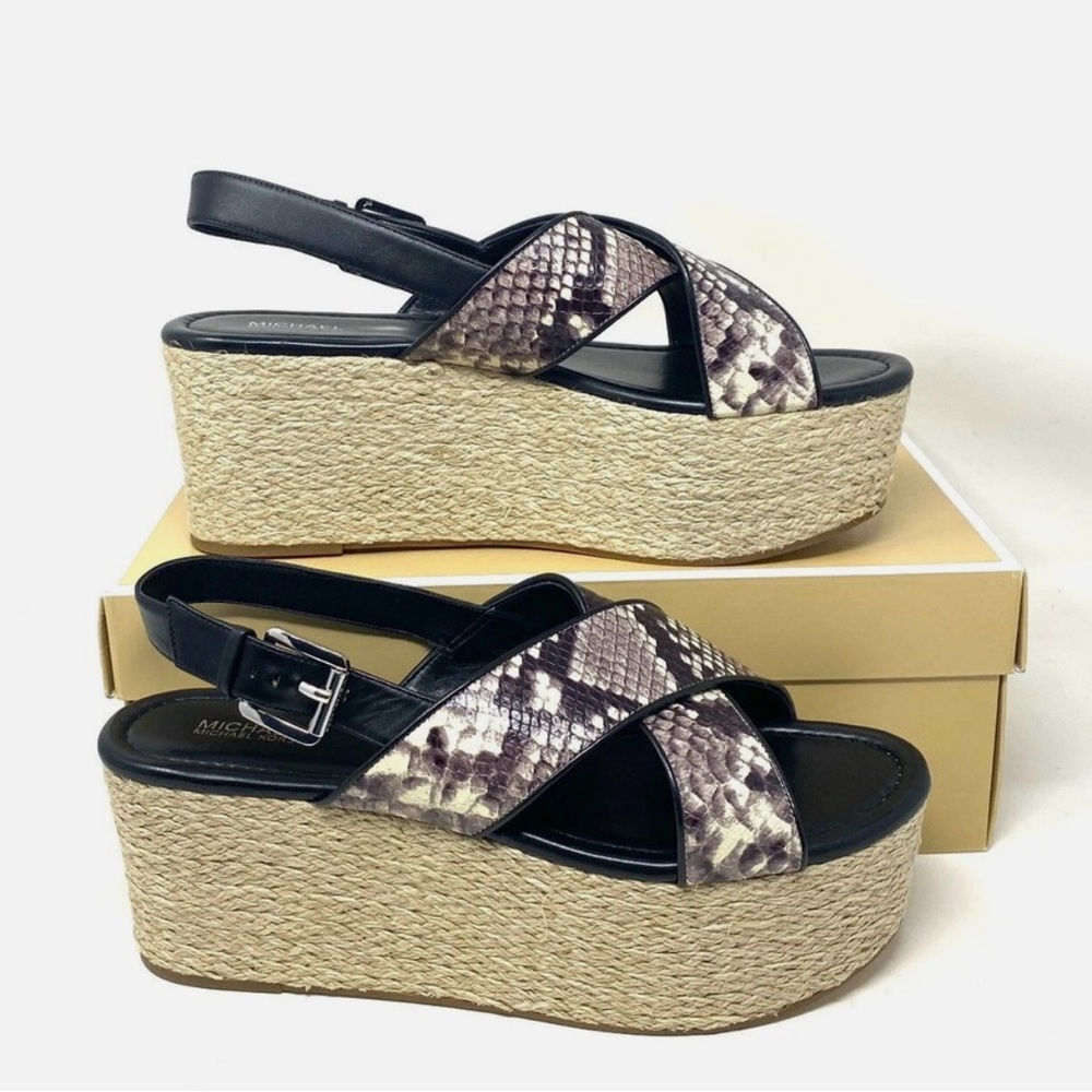 Michael Kors Black and Brown Wedges